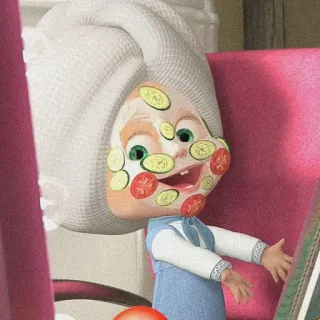 🌾 878be58b Masha Masha and the Bear Cartoni animati, Masha e Orso, Cetriolo, Spa, Bellezza, Carino telegram sticker