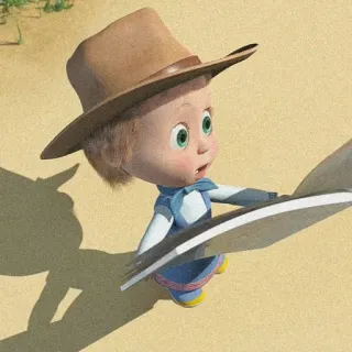 🌾 b98949f1 Masha Masha and the Bear cartone animato, ragazza, cappello, divertente, masha e orso telegram sticker