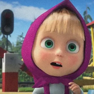 🍔 df349394 Masha Masha and the Bear hoạt hình, trẻ em, bé gái, Masha, phim hoạt hình telegram sticker