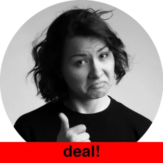 👌 d9c09f50 deal! deal, agreement, positive, thumbs up, woman whatsapp sticker