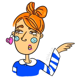 😒 45bdadfb 卡通, 女人, 贴纸, 插图 telegram sticker