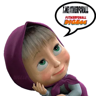 💭 0503b50e Masha Masha and the Bear t.me/stikerforall @stikerforall DIGE44 kartun, gadis, masha, beruang, animasi whatsapp sticker