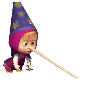 🤥 123f1550 Masha Masha and the Bear kartun, berbaring, pinokio, hidung panjang, penyihir whatsapp sticker