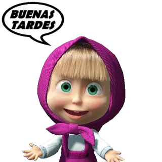 ☀️ 16184bcb Masha Masha and the Bear BUENAS TARDES kartun, gadis, halo, selamat siang, salam whatsapp sticker