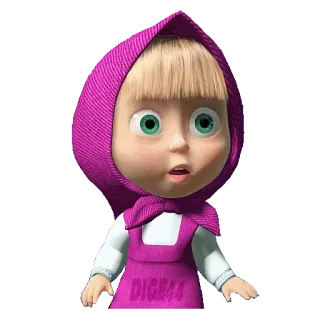 😧 27d9c057 Masha Masha and the Bear kartun, gadis, masha, merah muda, animasi, lucu whatsapp sticker