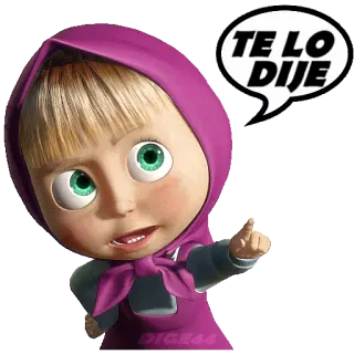👉 3bc0277e Masha Masha and the Bear TE LO DIJE masha and the bear, kartun, masha, anak, gadis whatsapp sticker