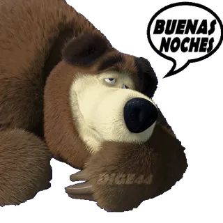 🛌 4f0e4451 Bear Masha and the Bear BUENAS NOCHES Beruang, Selamat malam, Kartun, Mengantuk, Selamat malam whatsapp sticker