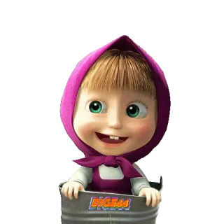 😄 5261f469 Masha Masha and the Bear kartun, gadis, animasi, imut, Masha whatsapp sticker