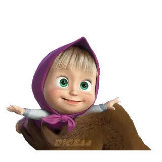 🛩 63d32f6d Masha Masha and the Bear kartun, beruang, gadis, persahabatan, animasi, imut whatsapp sticker