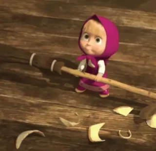 🍬 d94b0aca Masha Masha and the Bear cartone animato, Masha e Orso, marachella, piatto rotto, scopa, animato, bambino, bambina whatsapp sticker