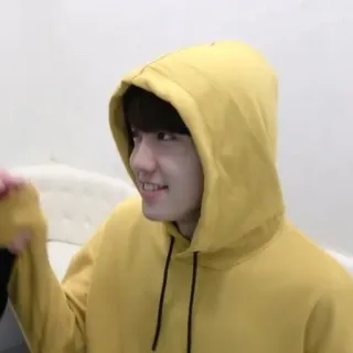 🐹 c9e01f96 person, hoodie, yellow, portrait, casual, indoors whatsapp sticker