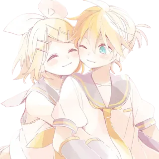 😊 6faab394 Rin and Len Kagamine Vocaloid Anime, Vocaloid, Rin Kagamine, Len Kagamine, Süß, Freunde telegram sticker