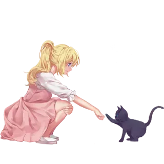 😋 98aa2455 Mädchen, Katze, Anime, süß, Haustier, Freundschaft telegram sticker