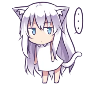😐 c987299b anime, cat, kawaii, cartoon, chibi, cute, manga whatsapp sticker