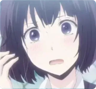 😳 0a6f9fac anime, chica, impactada, sorprendida, linda, cara, expresión whatsapp sticker