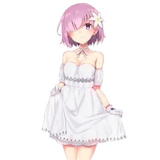 👗 68ffa05d Mash Kyrielight Fate/Grand Order アニメ, キャラクター, かわいい, イラスト, マシュ・キリエライト whatsapp sticker