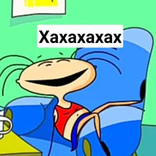 🤣 bd2cff03 Xaxaxaxax Kartun, Karakter, Duduk, Kursi, Lucu, Xaxaxa telegram sticker