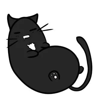🤤 47a423f9 gato, animal, adesivo, fofo, gato preto, felino, desenho animado telegram sticker