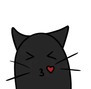 😘 9b0078aa gato, fofo, beijo, coração, animal, adesivo telegram sticker