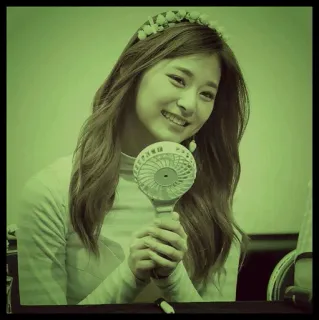 🌙 0ddd779a wanita, penggemar, potret, senyum, orang telegram sticker