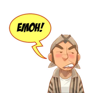 😒 d2c8c66d EMOH! 漫画, 怒り, 表情, インドネシア telegram sticker