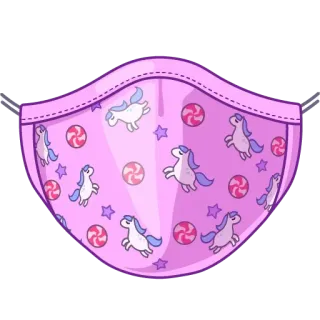 🤒 767c4bb6 mask, face covering, unicorn, candy, stars telegram sticker