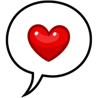 ☁ 2a4473f4 coração, amor, balão de fala, afeição, romance telegram sticker