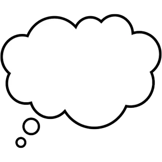 🐁 42552c20 balão de pensamento, balão de fala, desenho animado, comunicação, diálogo, pensamento telegram sticker