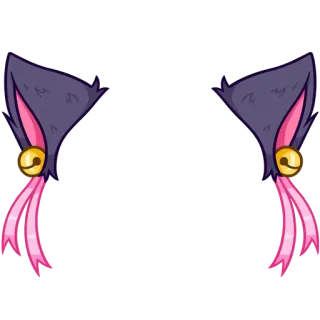 ☺️ 8bdcbabb orelhas de gato, fitas, sinos, acessório, roxo, rosa telegram sticker