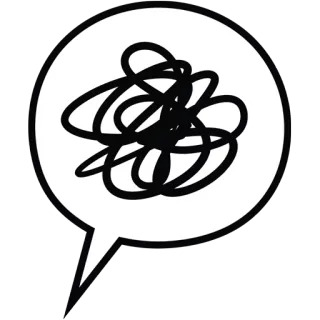 🕊 965b2dfc confusão, balão de fala, rabisco, pensando telegram sticker