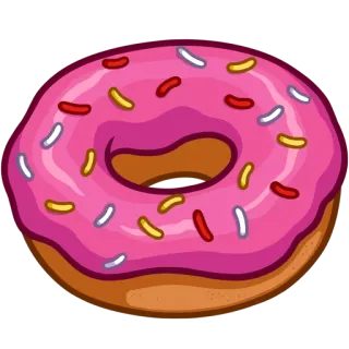 🍑 e39303bf donut, comida, sobremesa, doces, granulado, rosa, glaceado telegram sticker