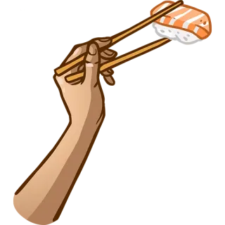 🍣 4ac6247a ซูชิ, ตะเกียบ, อาหาร, ปลาแซลมอน, อาหารญี่ปุ่น, อาหาร telegram sticker