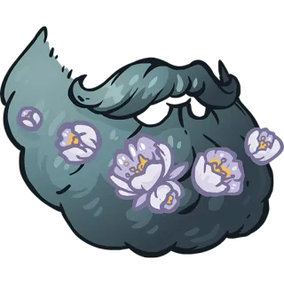 🐻 761c2a9c หนวดเครา, ดอกไม้, ลายดอก, ผม, ตกแต่ง telegram sticker