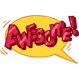 👍 842a014e Awesome! เจ๋ง, ข้อความ, คำพูด, บวก, เท่ telegram sticker