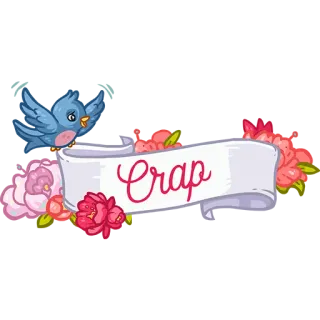 💩 a1ff0569 Crap ห่วย, นก, ดอกไม้, น่ารัก, การ์ตูน, สติกเกอร์ telegram sticker