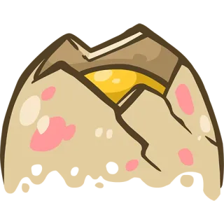 🐣 b3fb6f14 ไข่, แตก, น่ารัก, ไข่แดง, สัตว์, เด็ก telegram sticker