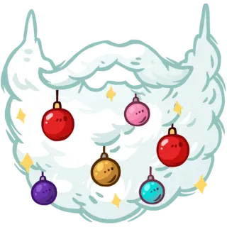 🎭 c260165c หนวด, คริสต์มาส, เครื่องประดับ, ซานต้า, ฤดูหนาว, วันหยุด, ของตกแต่ง telegram sticker