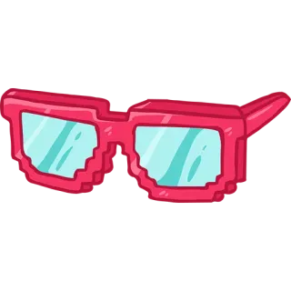 ☺️ cf3dd6ca แว่นตา, พิกเซลอาร์ต, สีแดง, เครื่องประดับ, แฟชั่น telegram sticker
