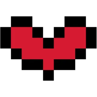 ❤ 2c54d67c seni piksel, hati, piksel, merah, hitam, cinta, simbol whatsapp sticker