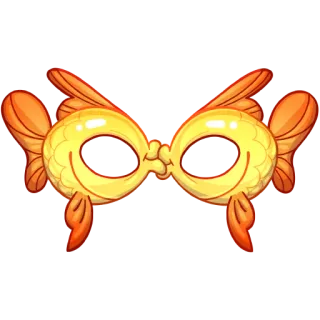 🎭 5edeabbb ikan, masker, ikan mas, mata, kostum, aksesori whatsapp sticker