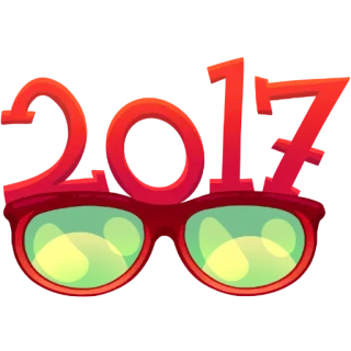 🎭 8546cced 2017 2017, tahun, kacamata hitam, kacamata, merah whatsapp sticker