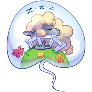 💤 b5997d6f Z.z.z domba, tidur, mimpi, tidur siang, hewan, kartun whatsapp sticker