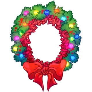 🎭 c0c83654 karangan bunga natal, dekorasi natal, pita, lampu natal, meriah, ornamen whatsapp sticker