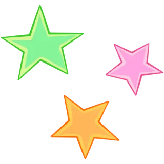 🔅 e2bf5122 bintang, stiker, hijau, merah muda, oranye whatsapp sticker