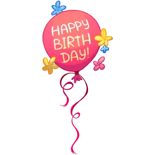🎈 f07ffc8d HAPPY BIRTH DAY! selamat ulang tahun, balon, bunga, perayaan, salam, pesta whatsapp sticker