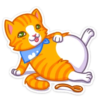 🤤 1c339f51 Katze, süß, orange, Cartoon, Haustier, Kätzchen, entzückend whatsapp sticker