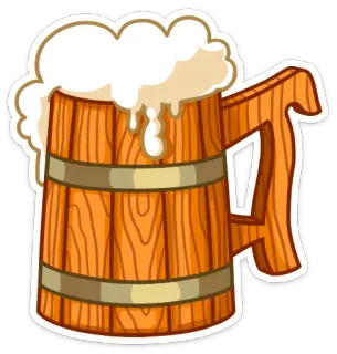 🍻 282a3c97 Bier, Krug, Getränk, Alkohol, Holzkrug, Schaum, Getränk, Feier whatsapp sticker