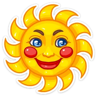 🌞 8cc27e72 Sonne, Sonnenschein, fröhlich, Cartoon, Wetter, Sommer whatsapp sticker