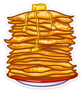 🥞 b761b763 Pfannkuchen, Essen, Frühstück, Stapel, Butter, Sirup, Dessert whatsapp sticker