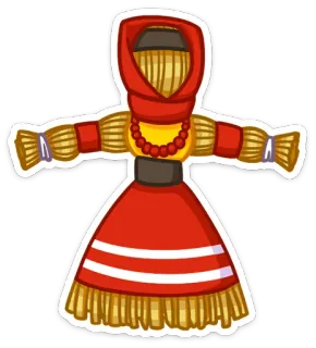 🔥 d1d40e63 Vogelscheuche, Strohmann, rotes Kleid, traditionell, Volkskunst, Puppe, Spielzeug, rustikal whatsapp sticker